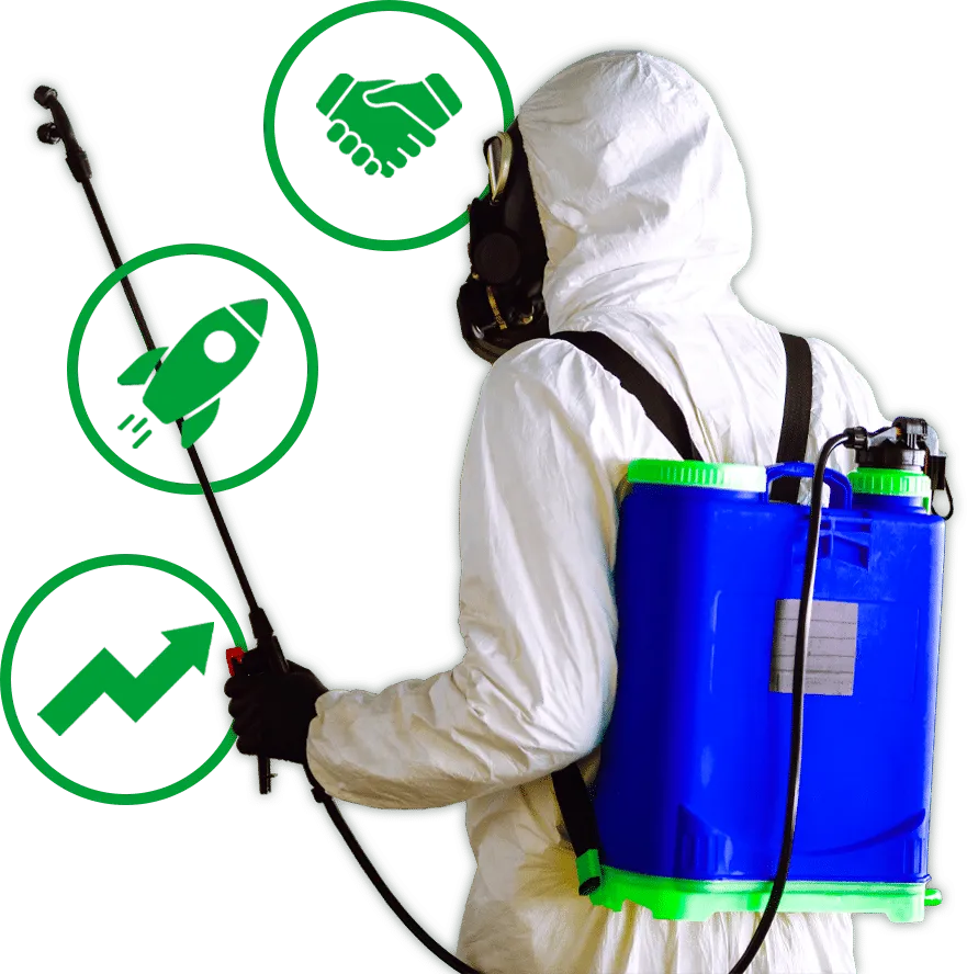 disinfestatore icone vantaggi